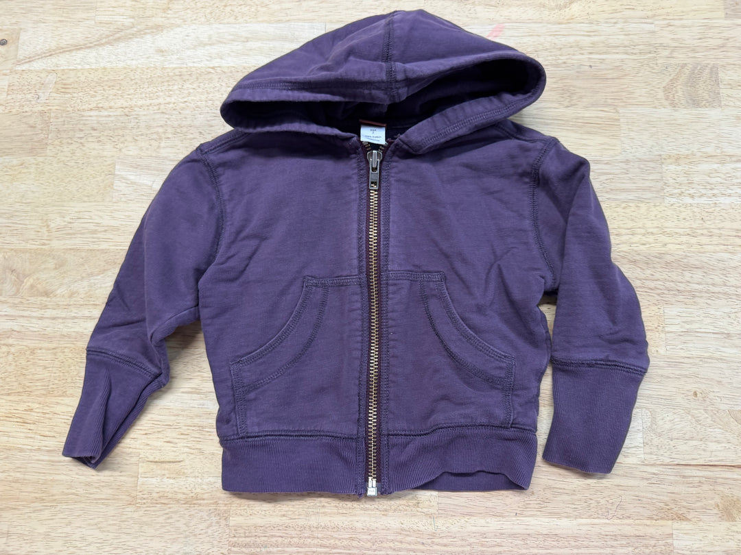 Tea Collection Eggplant Purple Zip-Up Hoodie – 2 | 100% Cotton
