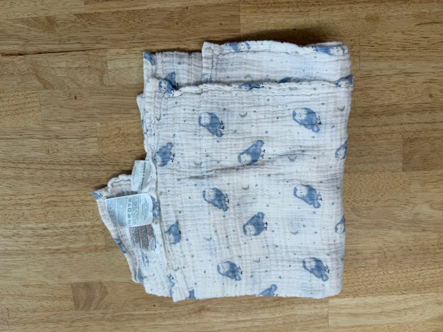 Aden + Anais Muslin Blanket | Blue Owl Print imperfect - Nest and Sprout - Consignment