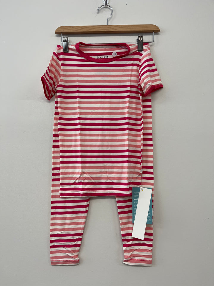 Kickee Pants 10 Forest Stripe PJ Set NWT