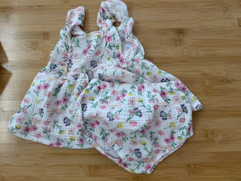 Baby on Board Waffle Muslin Two-Piece Set – 24M | Tank & Bloomer Shorts - Nest and Sprout-Consignment