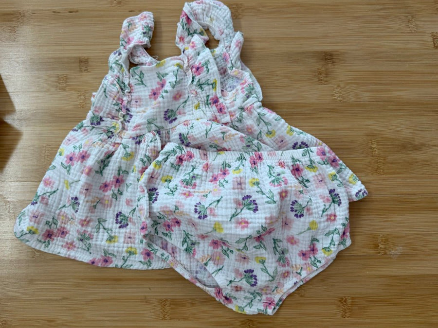 Baby on Board Waffle Muslin Two-Piece Set – 24M | Tank & Bloomer Shorts - Nest and Sprout-Consignment
