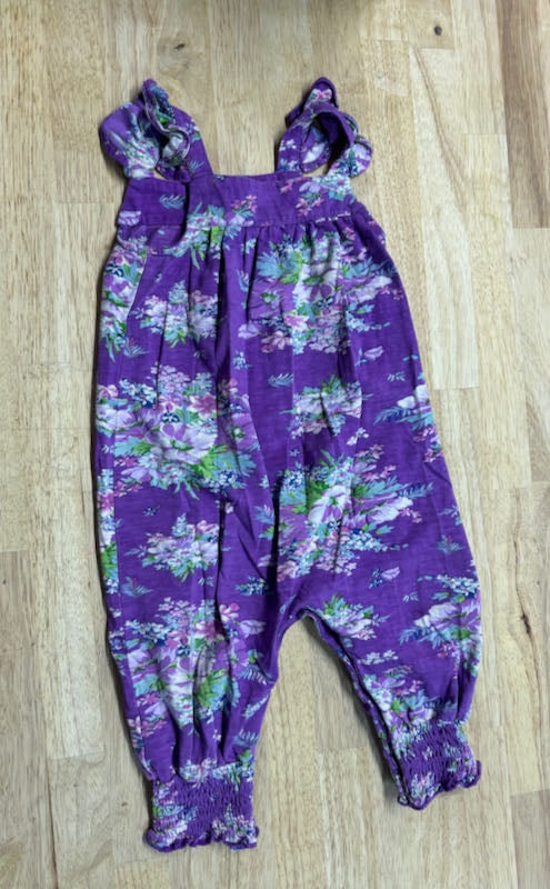 April Cornell Strap Romper ‚Purple Floral | 6-12M