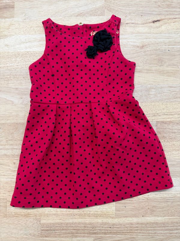 Genuine Kids by OshKosh Polka Dot Dress Red Black | Size 12M - Nest and Sprout - Consignment