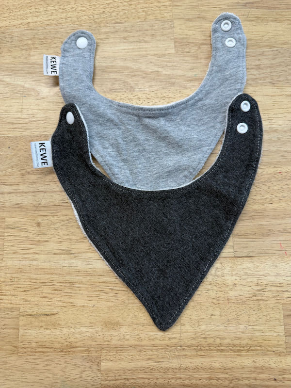 Kew Clothing Bamboo Terry Bib Set Grey (2 - Pack) - Nest and Sprout - Consignment