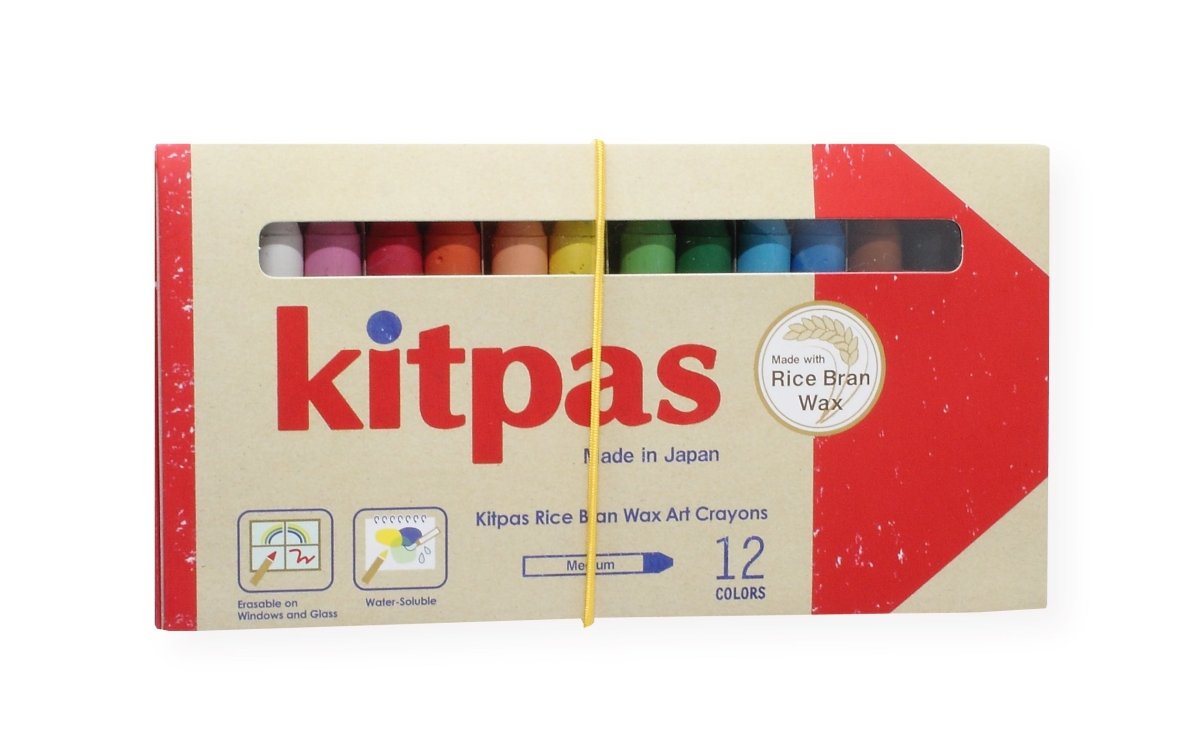 Kitpas Rice Bran Wax Art Crayons Medium | 6, 12, 16 & 24 Colours - Nest and Sprout - Kitpas