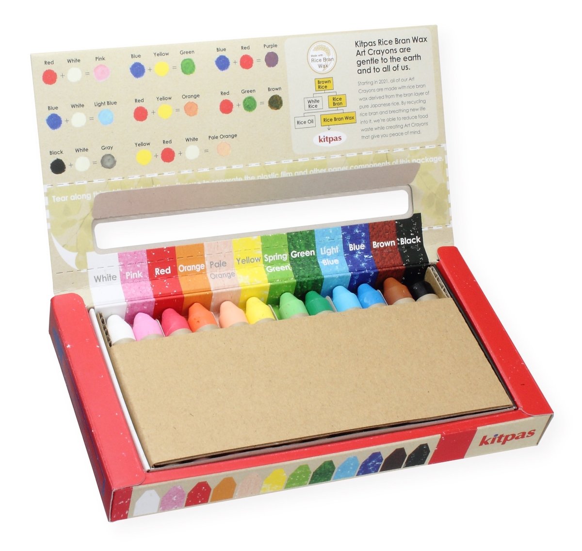 Kitpas Rice Bran Wax Art Crayons Medium | 6, 12, 16 & 24 Colours - Nest and Sprout - Kitpas