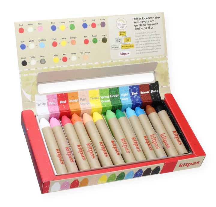 Kitpas Rice Bran Wax Art Crayons Medium | 6, 12, 16 & 24 Colours