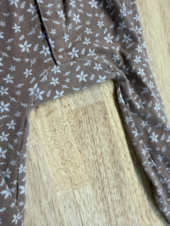 Jax & Lennon Floral Brown Romper – 12–18M | Long Sleeve Snap Buttons PLAY