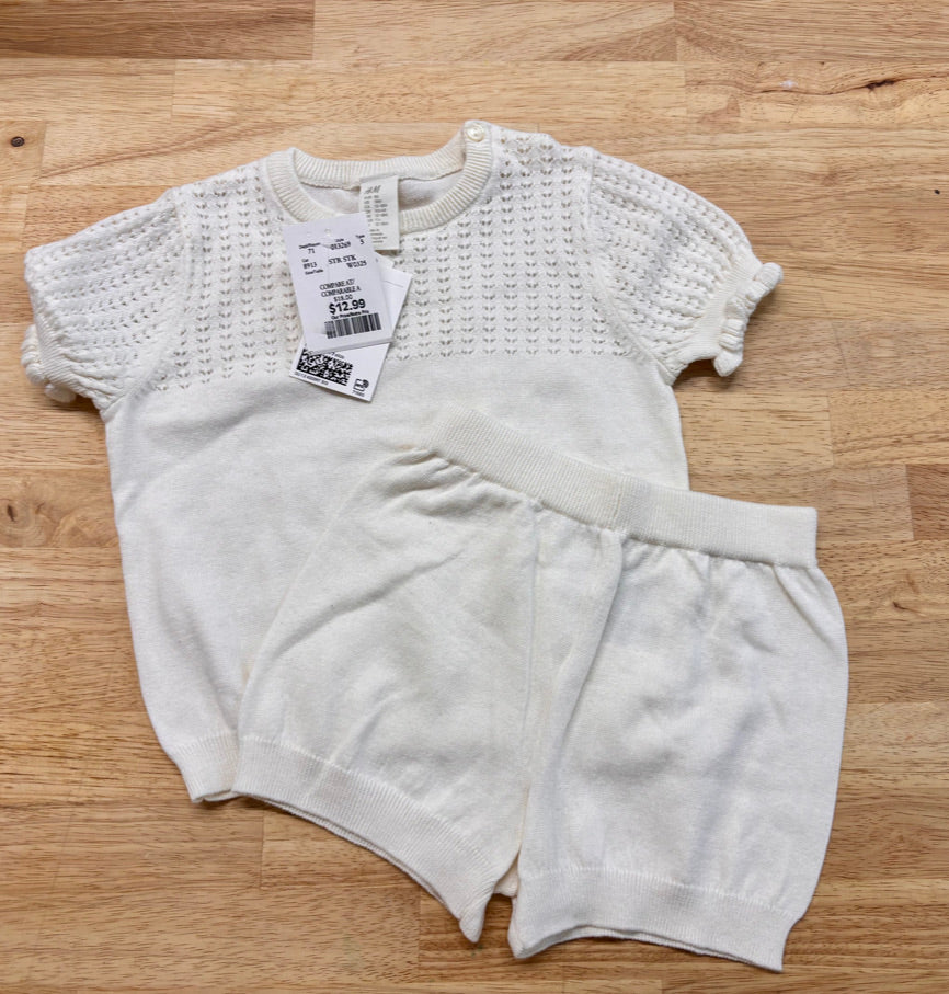 H&M Two-Piece Set – 12-18M (Cream) NWT