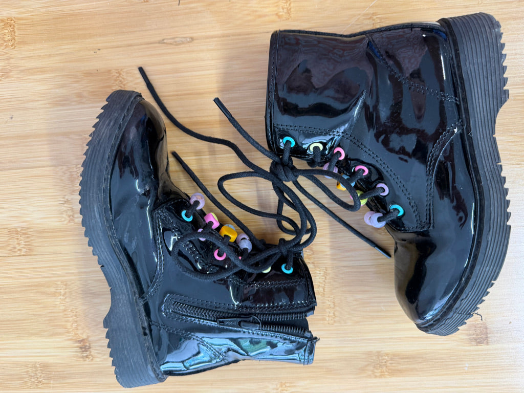 The Children's Place Ankle Boots – 12 | Shiny Bead Work Side Zipper Lace-Up