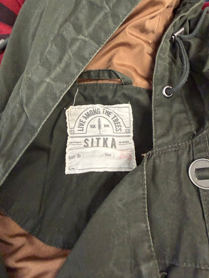 Sitka Forage Trench Coat – Adult XS (Youth 8–10) | Forest Green Button-Up