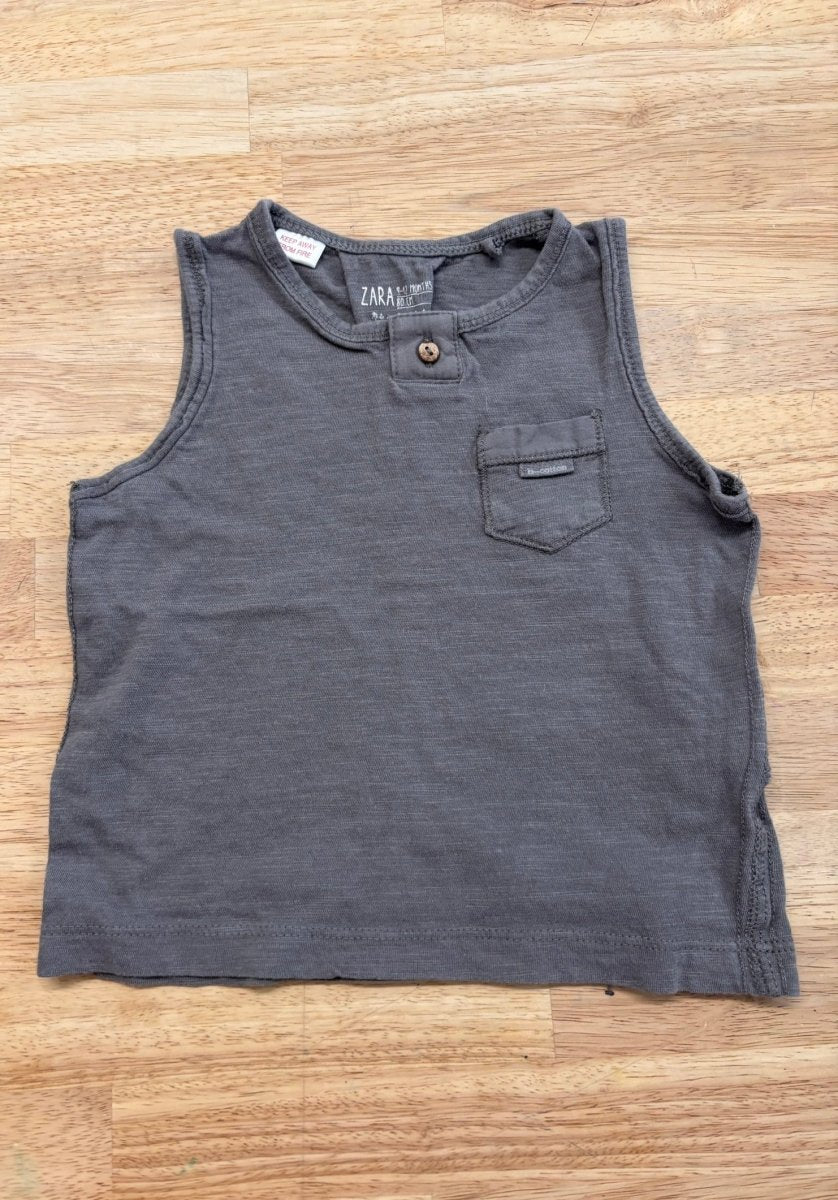Zara 9 - 12M Tank Top - Grey - Nest and Sprout - Consignment