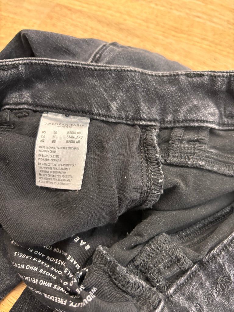 American Eagle Size 00 Regular Dream Jeans – Black (60cm Waist)