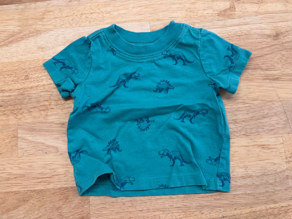 Carters Shirt – Size NB (Blue with Dinosaur Outlines)
