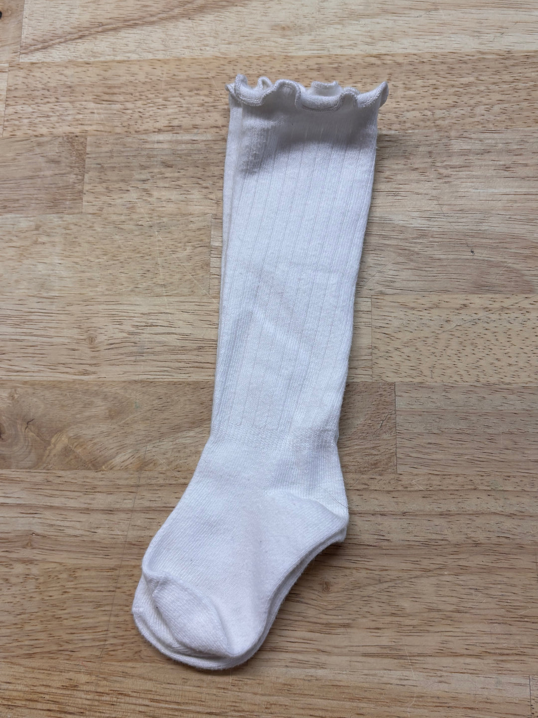White Ribbed Knee-High Socks 10-11cm