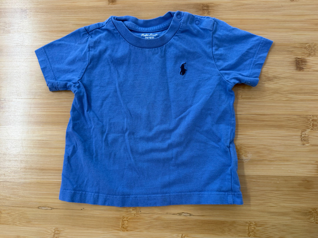 Ralph Lauren Short Sleeve Shirt – 12M | Light Blue Neck Snaps