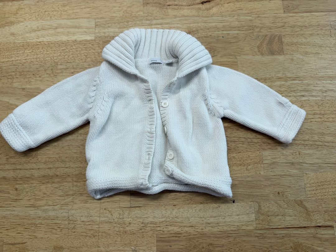 Mexx Button-Up Cardigan – 2–4M | White | AS-IS