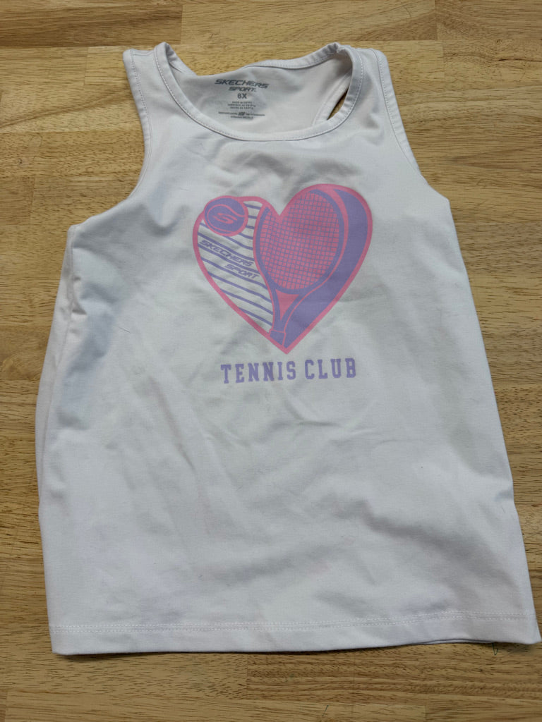 Skechers Sport Tank Top – 6X | White Pink & Purple Graphic