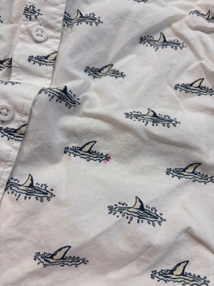 Vans Shark Print Button-Up Shirt Small imperfect