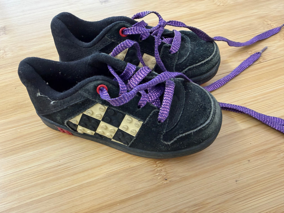 Lego Sneakers – 9 (EU 26) | Black Purple Metallic Checker Patch | Play