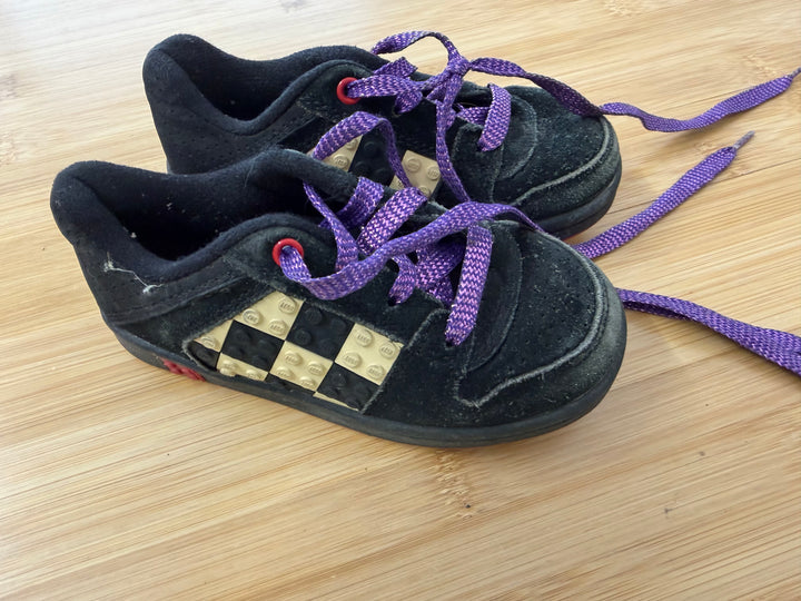 Lego Sneakers – 9 (EU 26) | Black Purple Metallic Checker Patch | Play
