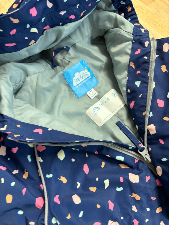 Jan & Jul 1Y Unlined Puddle Jumper Rain Suit, Hooded fits 12-24M