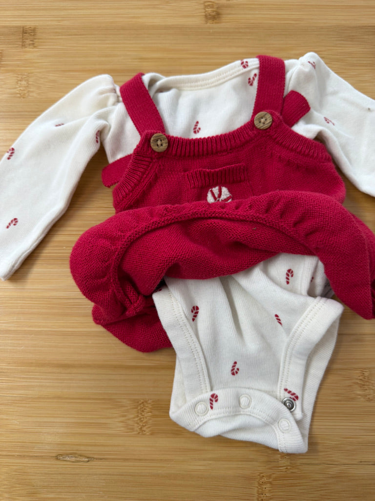 Carter's Holiday Outfit – Newborn | Candy Cane Terry Bodysuit & Red Knit Dress | Holiday