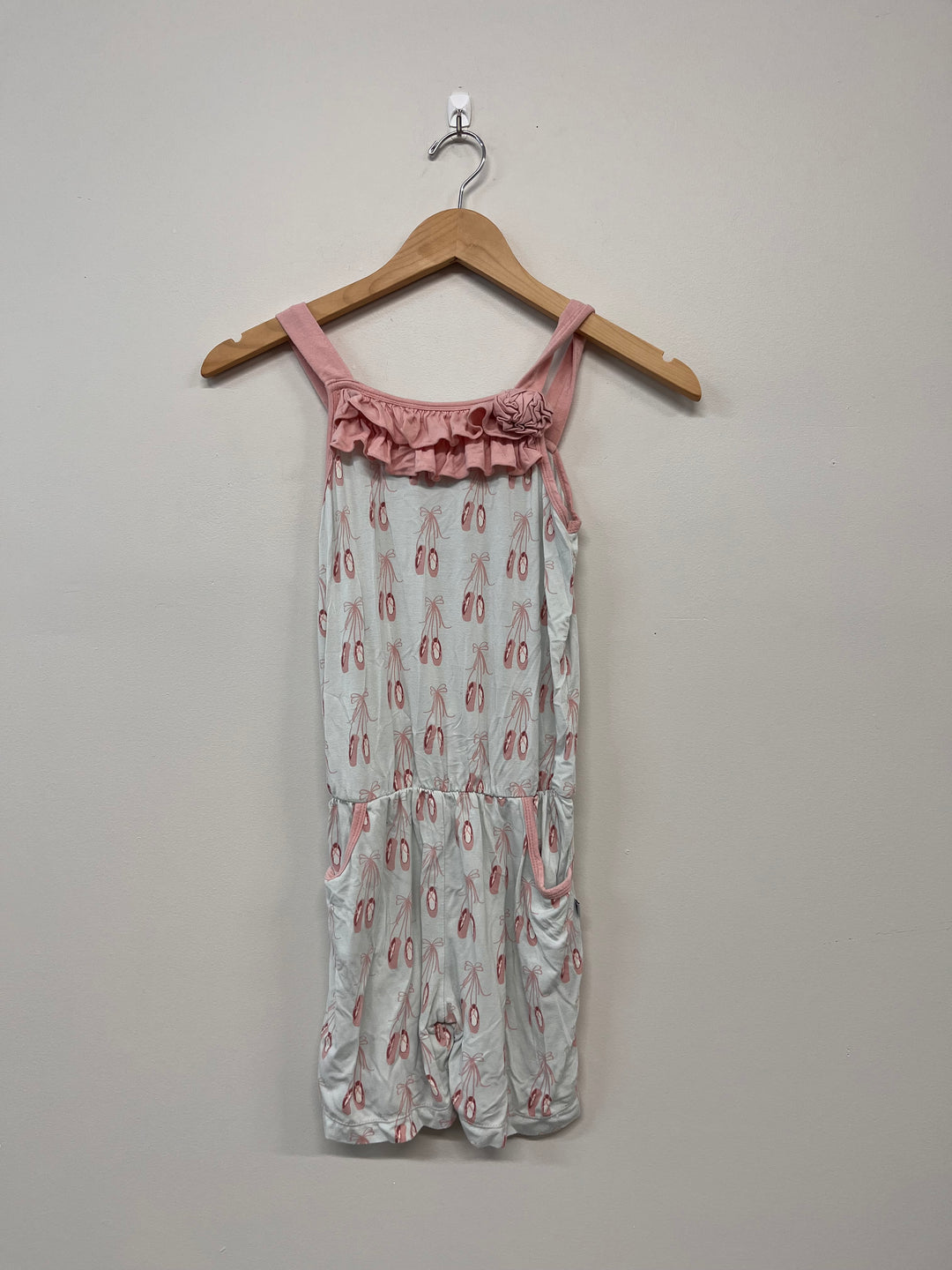 Kickee 10/12 Mint Ballet Slippers Tank Romper