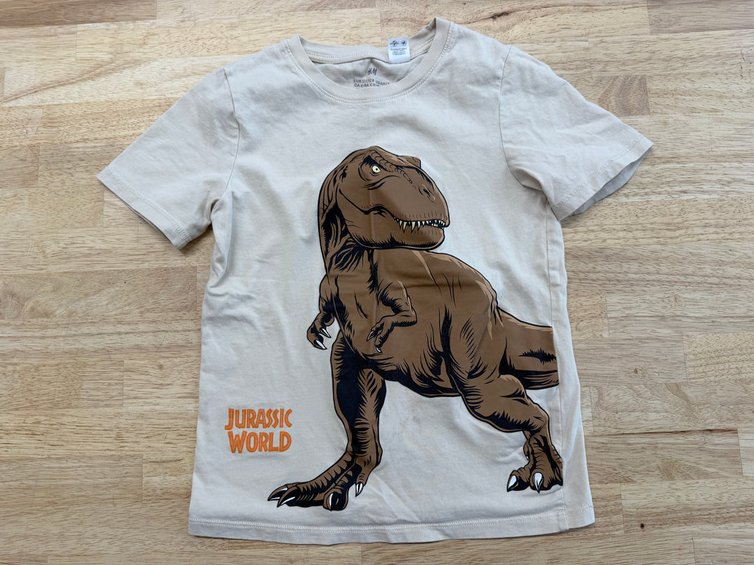 H&M Jurassic World Shirt – 6–7Y | Cream Short Sleeve