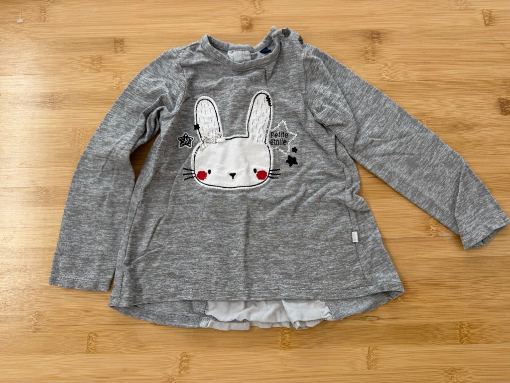 Souris Mini Bunny Rabbit Flared Back Long Sleeve Top – 18M