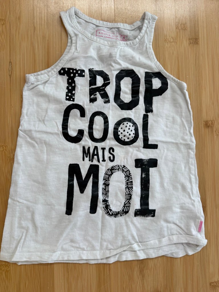 Souris Mini Trop Cool Tank Top – 4 | White | Play - Nest and Sprout-Consignment