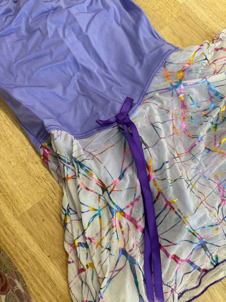 Leotard – Size 10 | Purple & Cream Tie-Dye Skirt