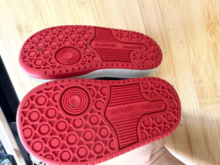 Adidas High-Top Velcro Shoes – 5K (EU 21) | Blue Black & Red Squirrel Lace - Nest and Sprout-Consignment