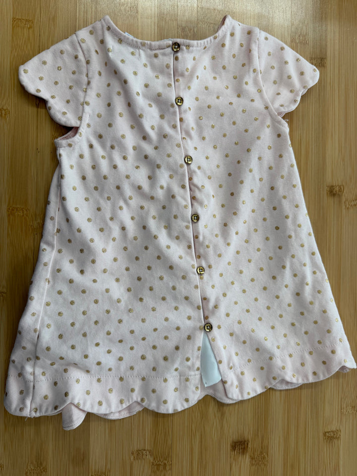 Tahari Dress – 4T | Light Pink Gold Dots