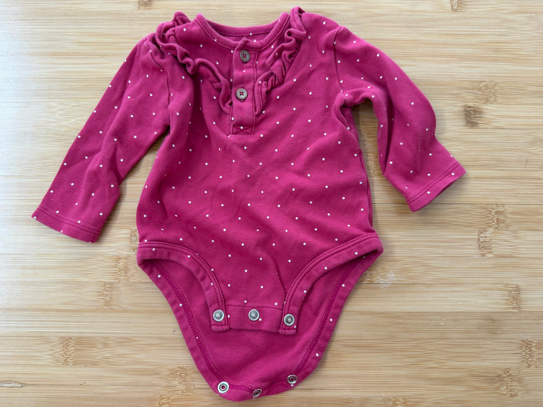 Carter's Polka Dot Long Sleeve Bodysuit – 3M | Fuchsia