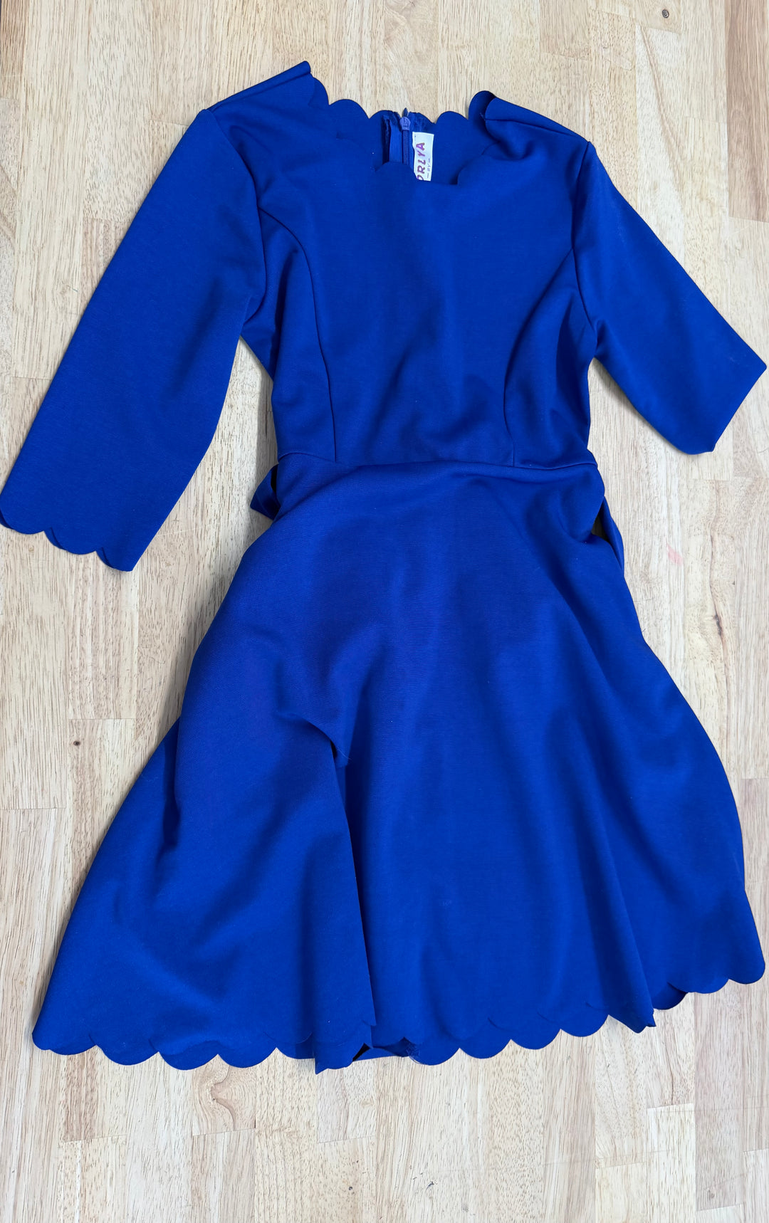Gorlya Scallop Neckline Dress – 8Y | Royal Blue | Zipper