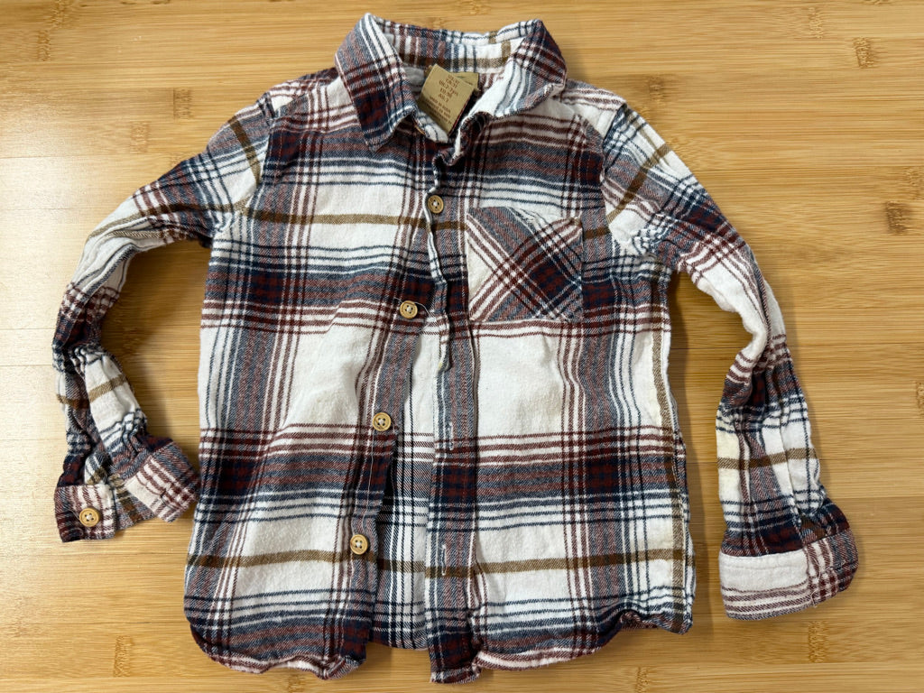 Telluride Clothing Company Flannel Shirt – 3T | Brown Navy & White Plaid