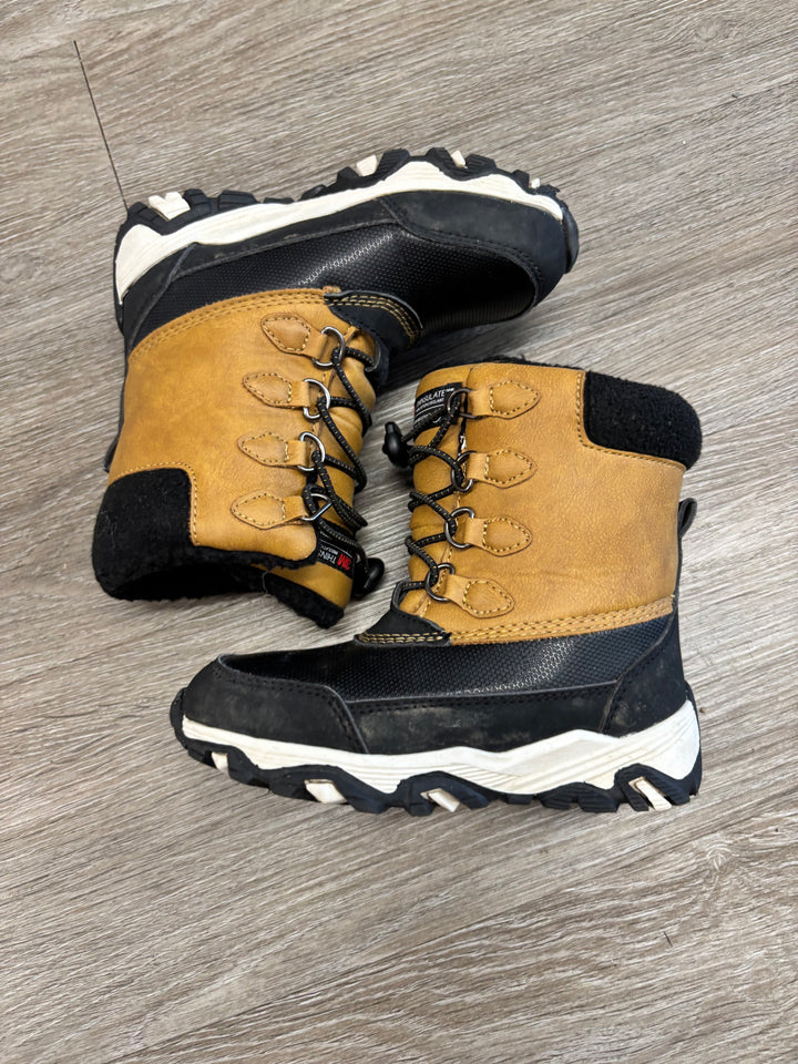 Insulated Winter Boots Black Brown Water-Resistant | Size 9