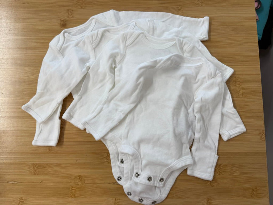 Simple Joys by Carter's Onesies Set of 6 – Newborn | White Long Sleeve | Play - Nest and Sprout-Consignment