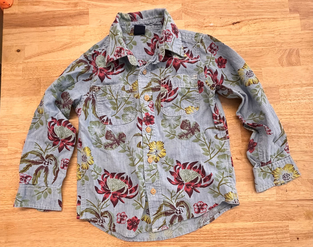 GAP Size 5 Denim Shirt with Floral Print (Great Condition)