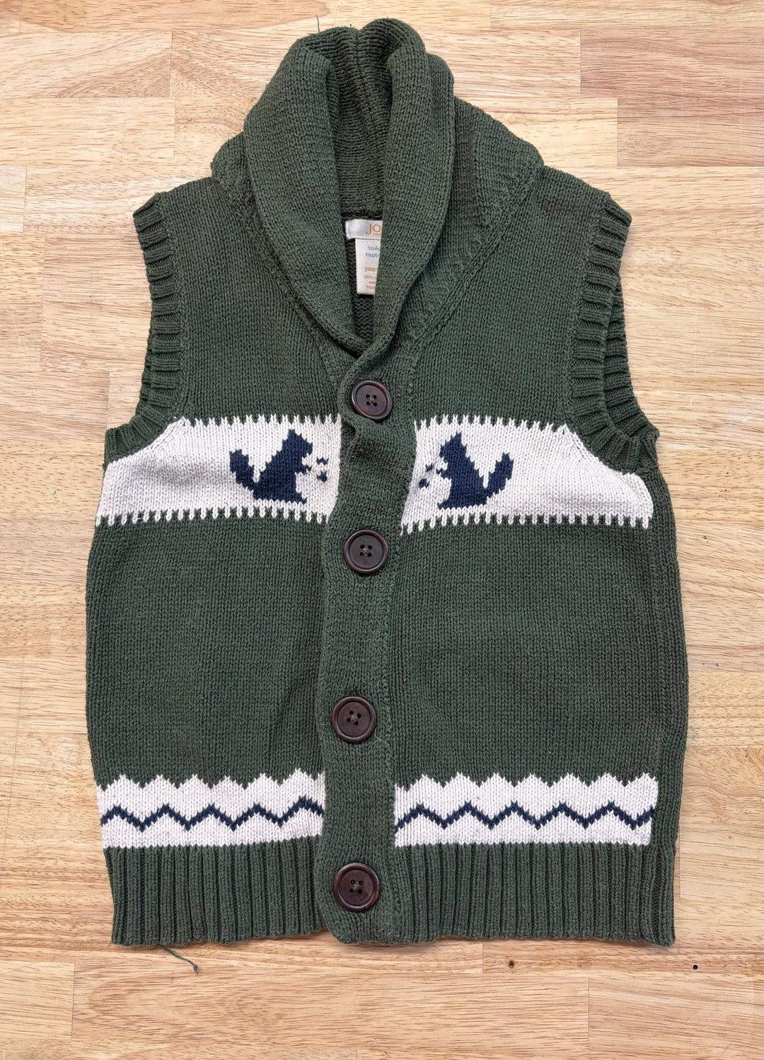Joe Fresh 4T Sleeveless Cardigan – Squirrel Print