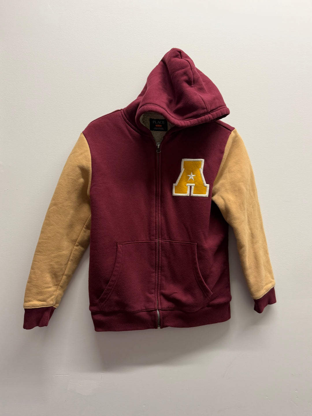 The Children's Place Sherpa-Lined Hoodie – 14 | Burgundy & Tan | Play