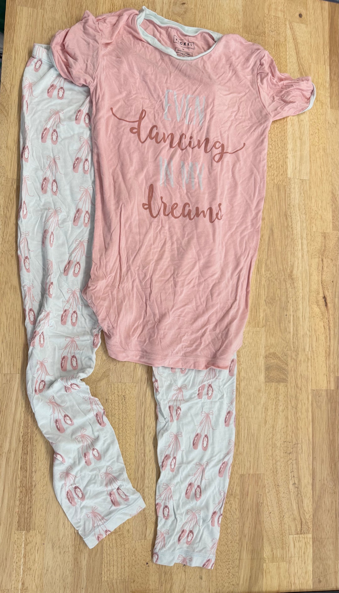 Kickee Pants Ballerina Two-Piece PJ Set – 14 | Pink Bamboo