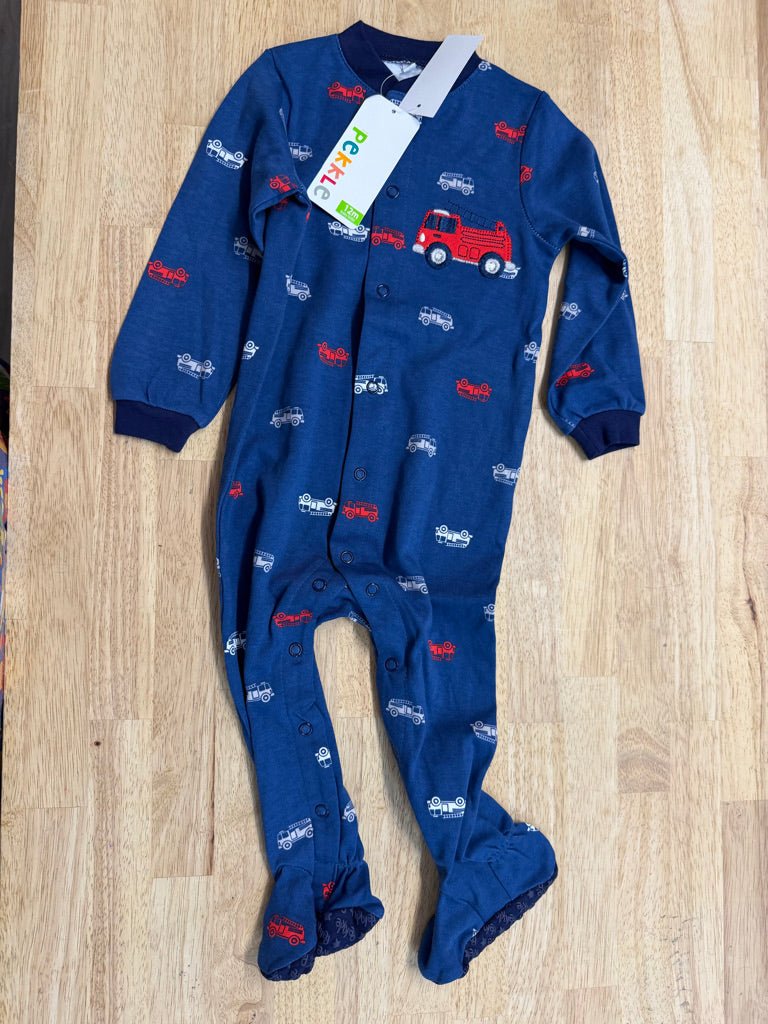 Pekkle Snap Sleeper – 12M | Firetruck Print | NWT - Nest and Sprout - Consignment