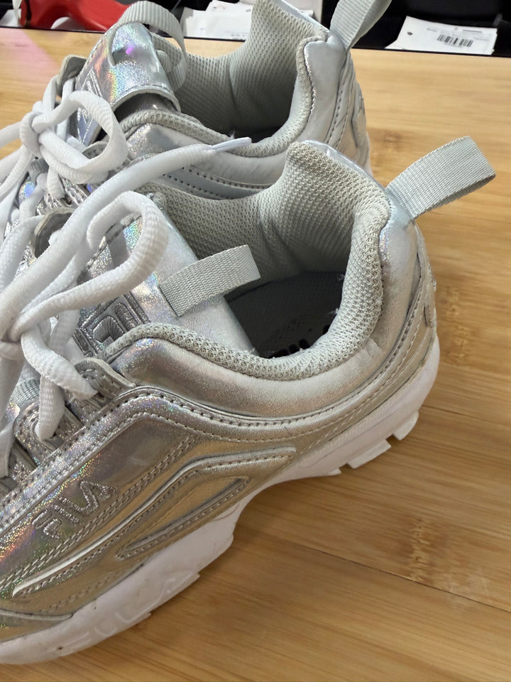 Fila Silver Sparkle Sneakers – EU 38.5 | Tie Laces Minimal Wear