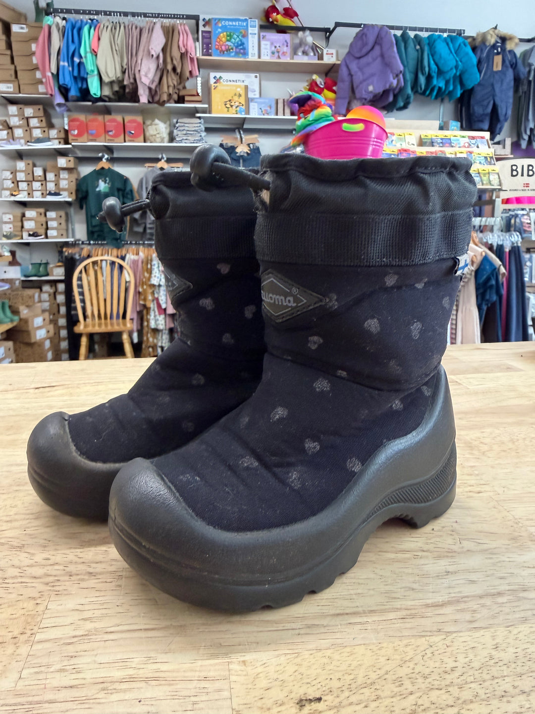 Kuoma Wool Lined Winter Boots – us 7\EU 23 | Black | Silver and White Stars