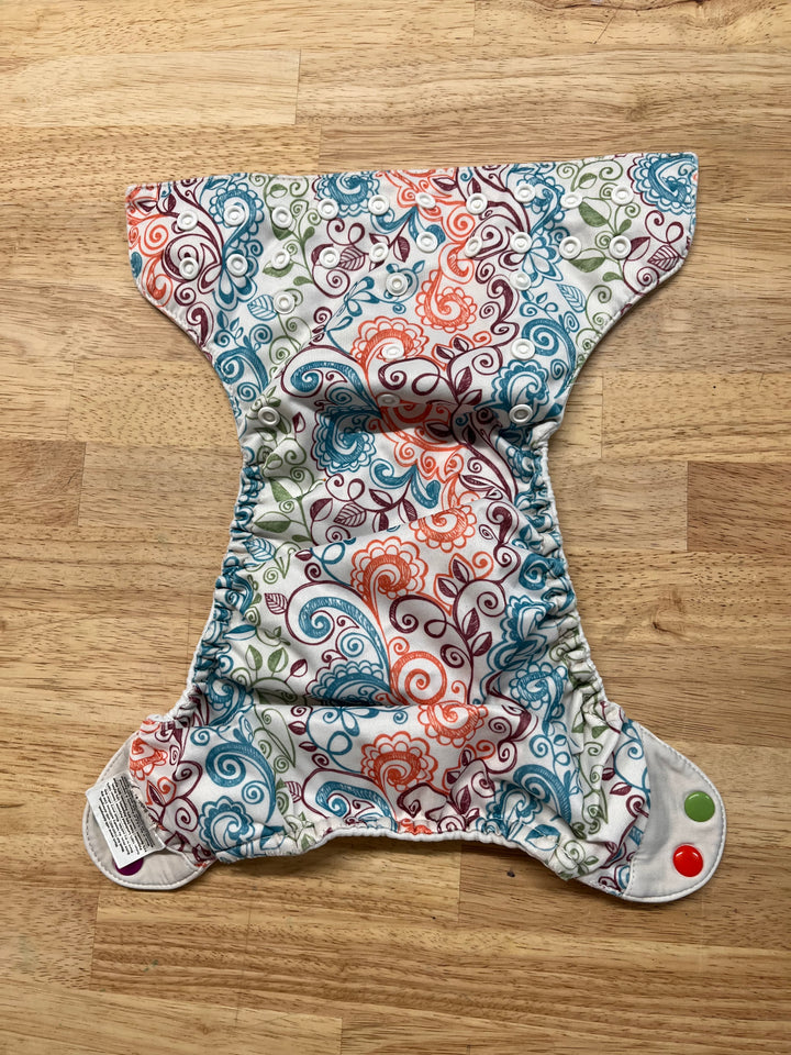 BumGenius Pocket Diaper (Floral Doodle Print)