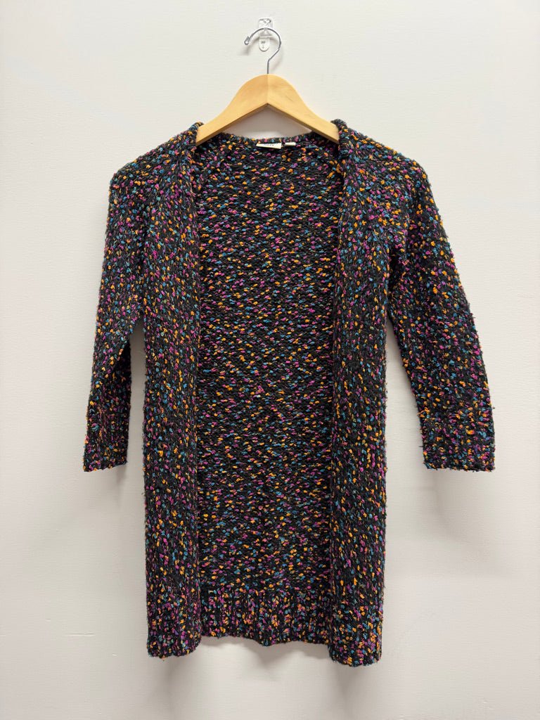 Mexx Open Cardigan – 122–128 (7–8Y) | Black Confetti Long - Nest and Sprout-Consignment