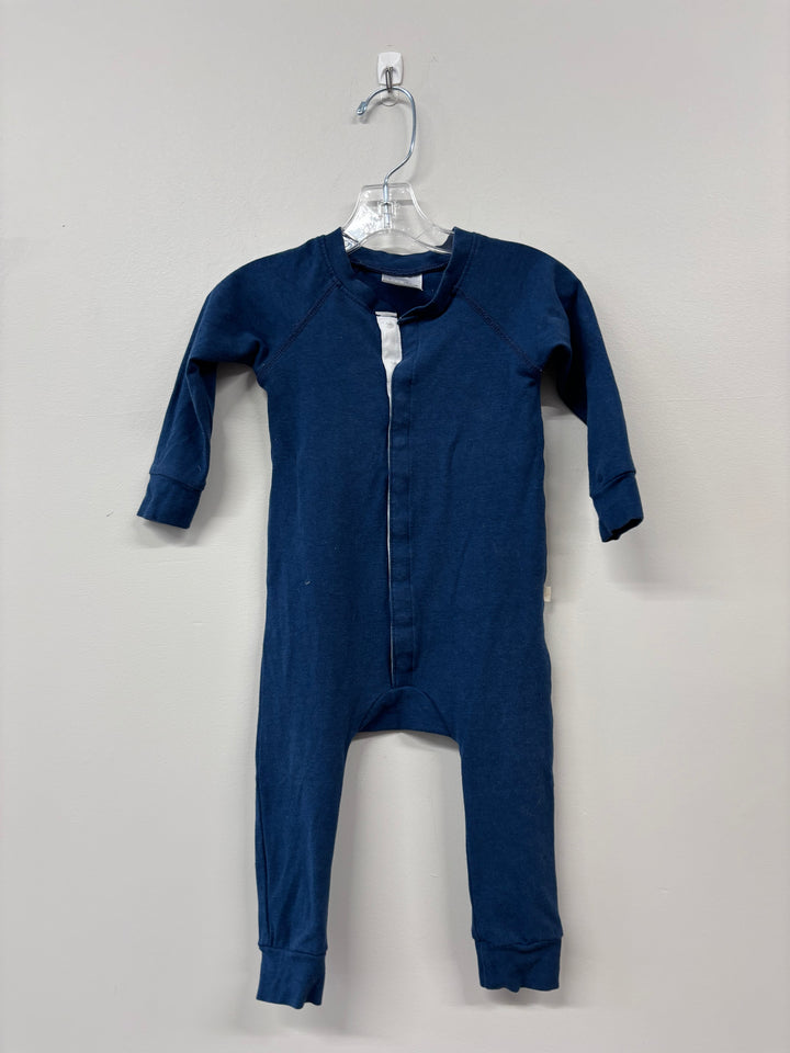 Jax & Lennon 6-12 Month TERRY BUTTON ROMPER
 (Navy Blue)