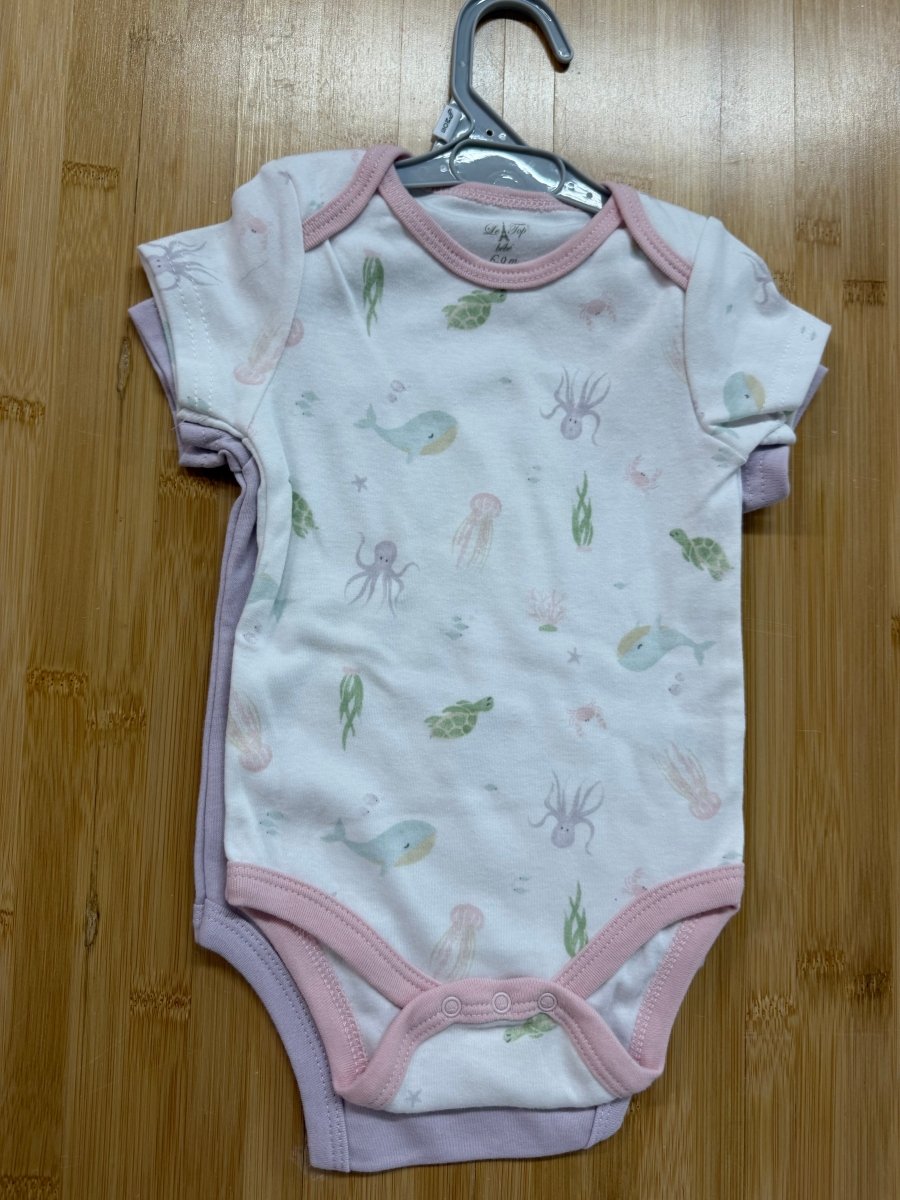 Le Top Bebe Bodysuit – 6/9 Months | Light Purple Print | 2-Pack - Nest and Sprout-Consignment